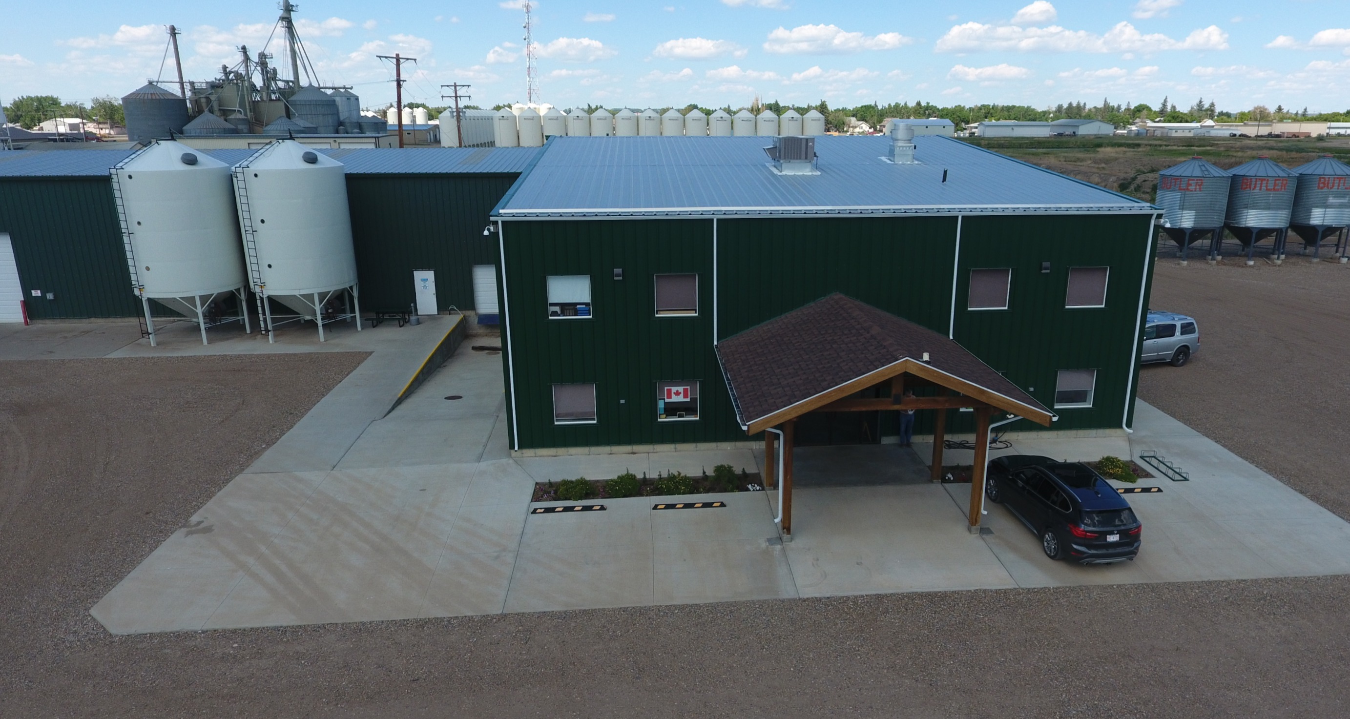 Aerial view of Columbia Seed facility